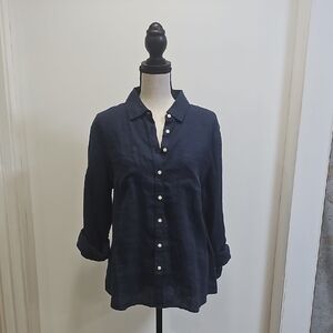 Talbots Dark Blue Button-Down Shirt